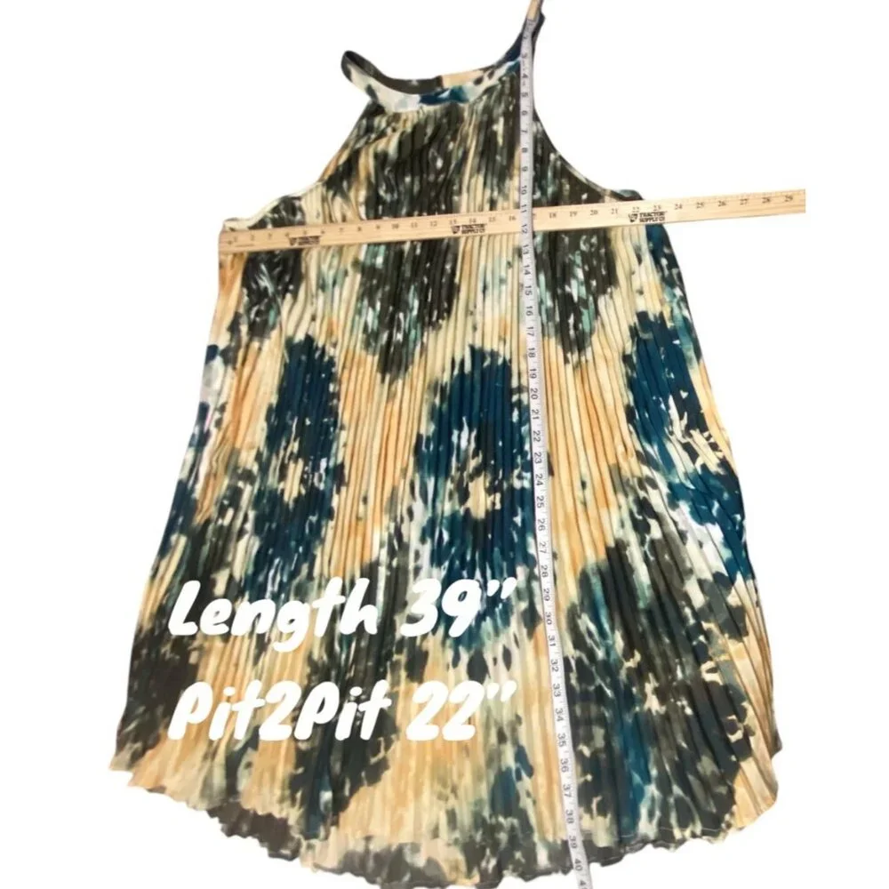 Mlle Gabrielle Womens Dress‎ XL Sleeveless Pleated Knee Fairy Boho